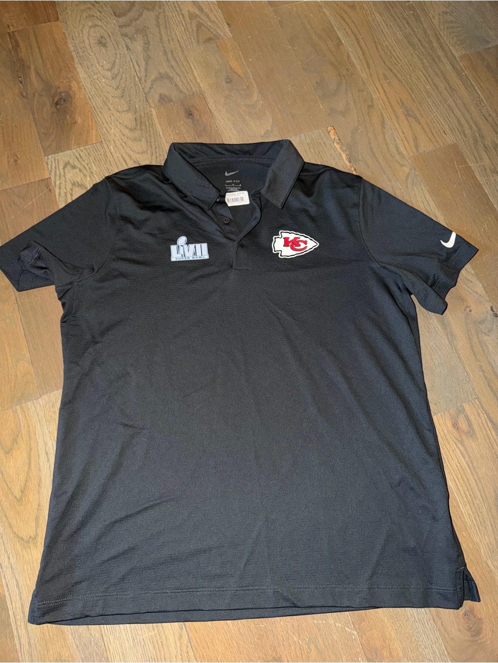 NWT Kansas City Chiefs Super Bowl LVII Champions Nike Dri-Fit Polo Size Large